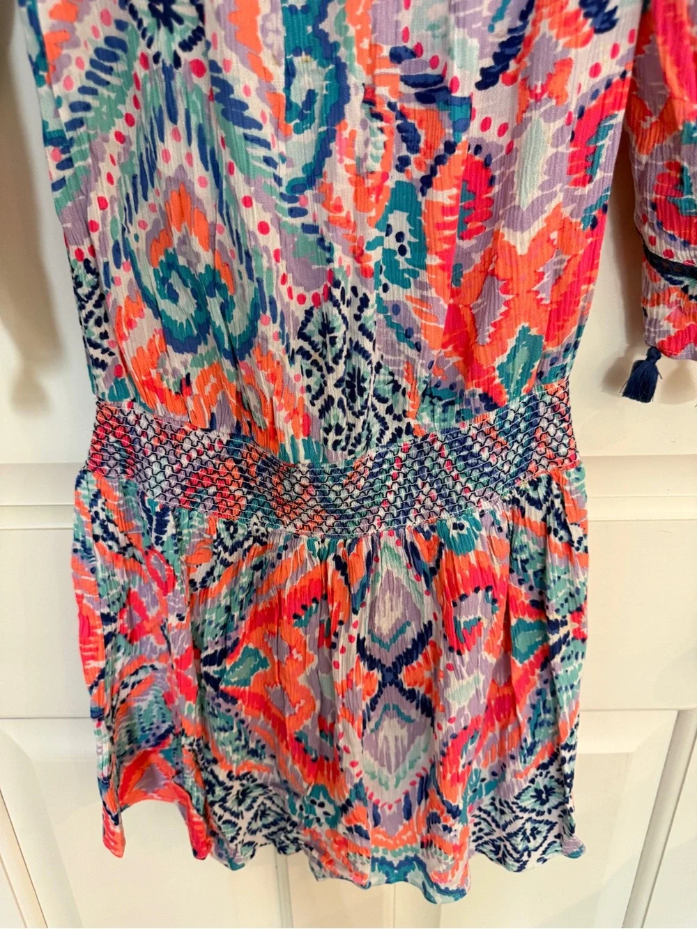 Lilly Pulitzer Joelle Mini Dress Tassels on Sleeves 25575